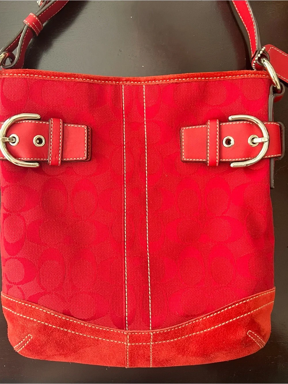 COACH Signature Jacquard Shoulder Bag Y2K Vintage